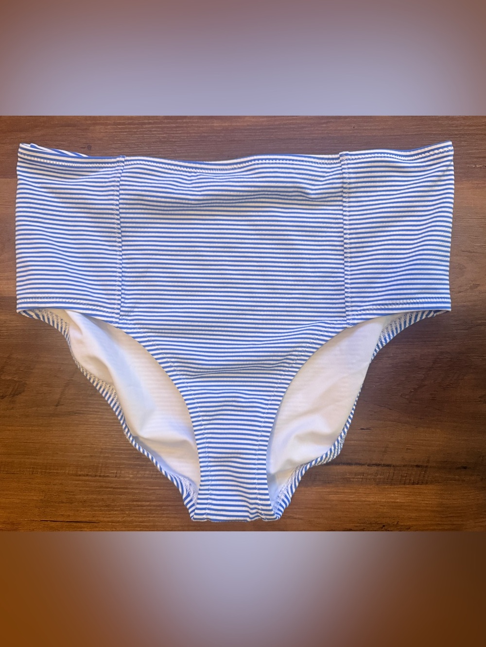 Lands End stripped high waisted Swim Suit Bottom Women Size 14 NEW
